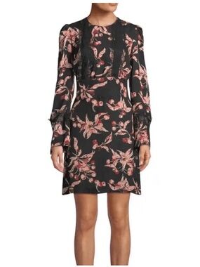 Dundas x REVOLVE Black Silk Floral Cherry Print Dress| 6